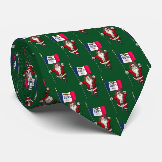 Cravate Jolly Santa Claus aime Iowa (Roulé)