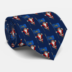 Cravate Jolly Santa Claus Avec Drapeau De Pennsylvanie