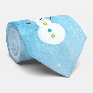 Cravate Jolly Snowman Père Noël Casquette Texté bleu avec 