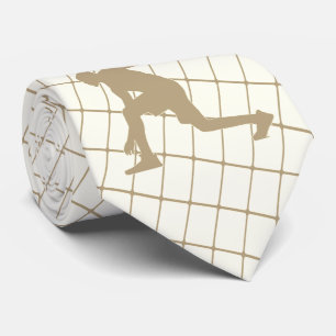 Cravate Joueur de basket-ball sur Tan Check Necktie