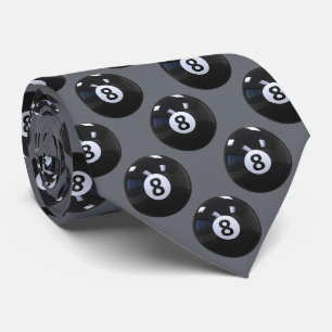 Cravate Joueur de billard américain 8 Ball gris cool