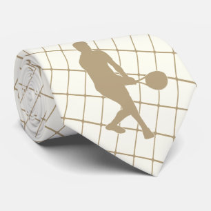 Cravate Joueur de tennis ou de squash sur Tan Check Neckti