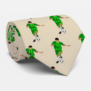 Cravate Joueurs de football Kicking Ball Green Uniform