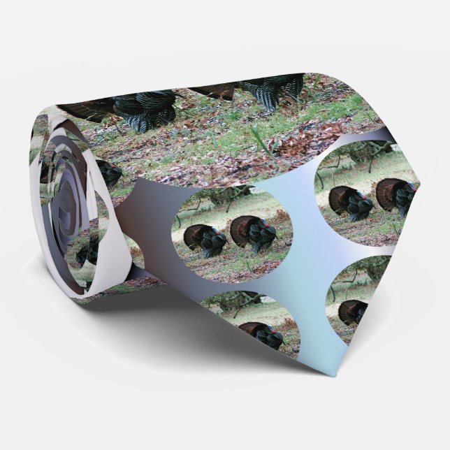 Cravate Jour de l'Action de grâce Dindons sauvages dans un (Roulé)