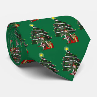 Cravate Jours fériés de Noël de l'Elfe mignon