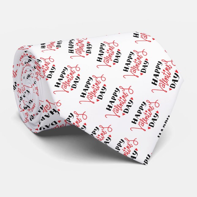 Cravate Joyeuse Saint-Valentin (Roulé)