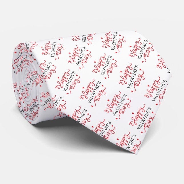 Cravate Joyeuse Saint-Valentin (Roulé)