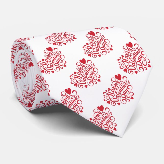 Cravate Joyeuse Saint-Valentin (Roulé)