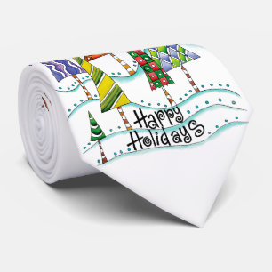 Cravate Joyeuses fêtes ! De beaux arbres de Noël aux étoil