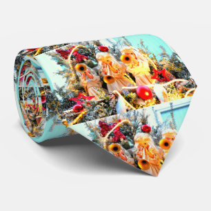 Cravate joyeux anges de noël trompant