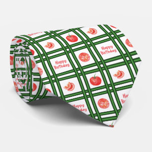 Cravate Joyeux anniversaire - Motif de tomates fraîches