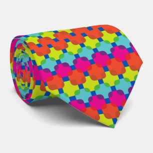 Cravate Joyeux mixte couleur rétro vert rouge bleu motif