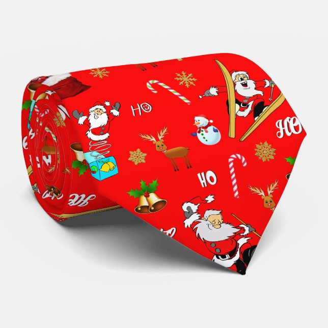 Cravate Joyeux Noël Nice Naughty 25 décembre Noël (Roulé)