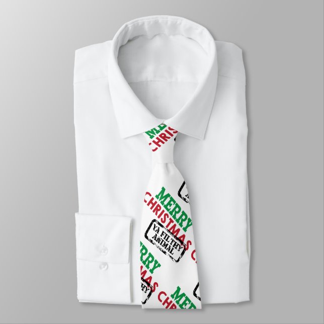 Cravate Joyeux Noël Sale Bête - GraphicLoveShop (Attaché)
