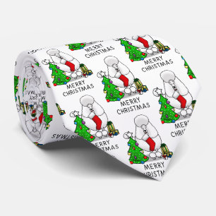 Cravate Joyeux sapin de Noël 2 caniche (blanc) Chien Amusa