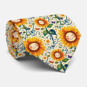 Cravate Joyeux tournesols : Motif de tournesol juif