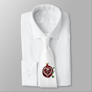 Cravate Judaica Pomegranate Heart Hanoukka Rosh Hashanah