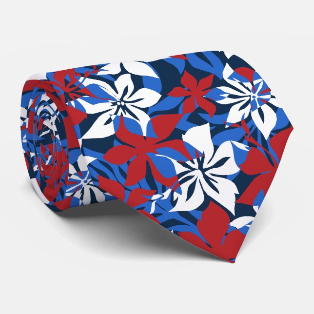 Cravate Kaanapali Camo Hibiscus Hawaïen (Roulé)