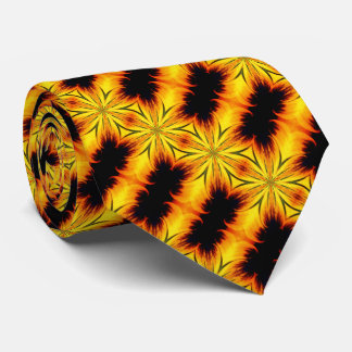 Cravate Kaleidoscope Abstrait Jaune Et Brown