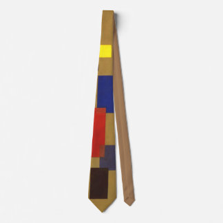 Cravate Kandinsky Brown Rouge Jaune Bleu Abstrait peinture
