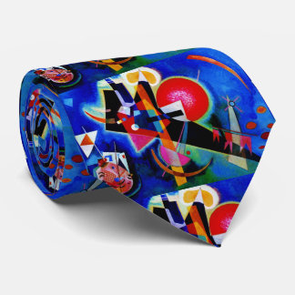 Cravate Kandinsky en peinture Abstraite bleue
