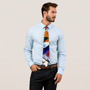 Cravate Kandinsky - Peinture avec Centre Vert