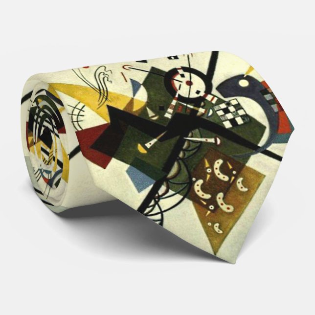 Cravate Kandinsky Sur White II (Roulé)