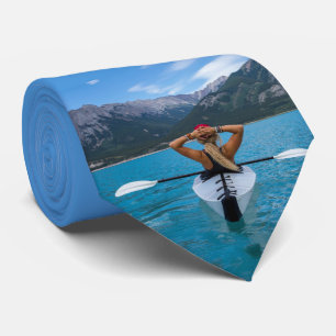 Cravate Kayaking Lake Mountain Blue Water Nectie