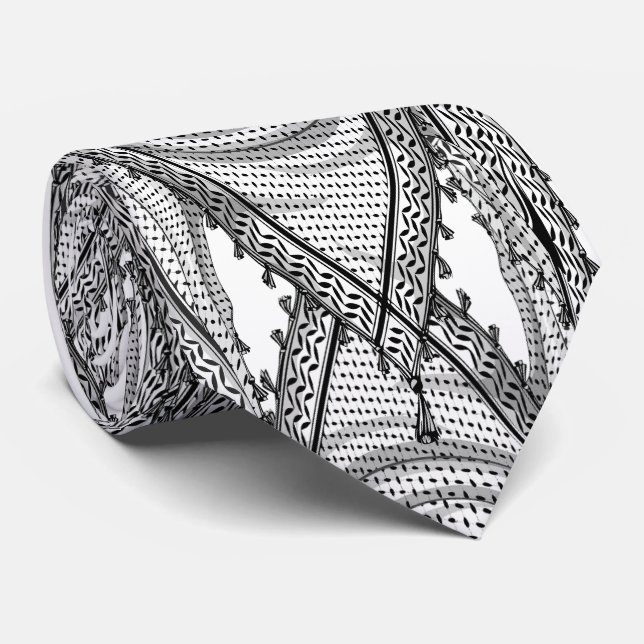 Cravate Keffiyeh Écharpe palestinienne tissu traditionnel (Roulé)