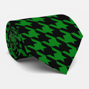 Cravate Kelly Green & Black Large Houndstooth Check