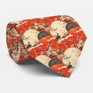 Cravate Kimono Couple Sakura Romantique Motif (1)