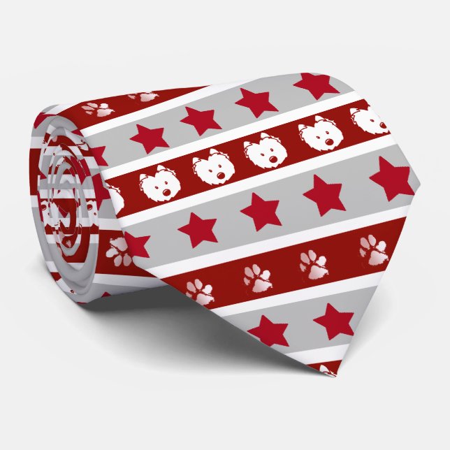 Cravate KiniArt Westie Lover (Roulé)