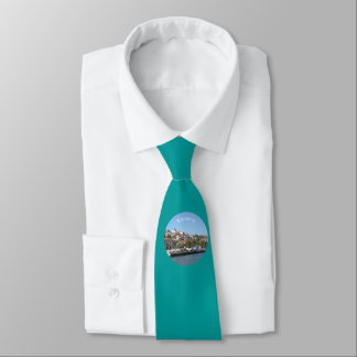 Cravate koroni view circled 2 turquoise - tie