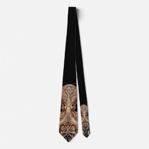 Cravate Kraken Steampunk Octopus Ornate Gold et Noir