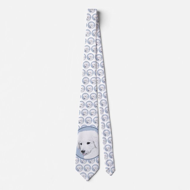 Cravate Kuvasz Peinture - Cute Original Chien Art (Devant)