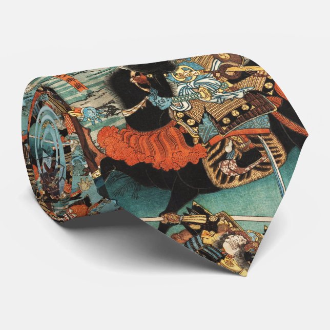 CRAVATE LA FEMME SAMURAI TOMOE GOZEN HORSEBACK DANS LA BAT (Roulé)