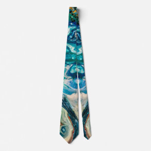 Cravate La peinture abstraite de la glace et du poisson