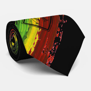 Cravate La peinture de Rastafarian frotte le côté noir du