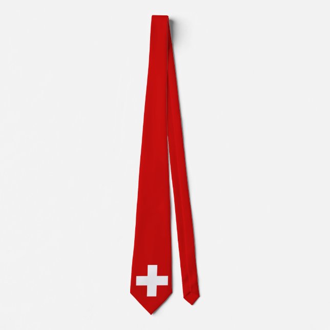 Cravate La qualité du drapeau suisse (Devant)