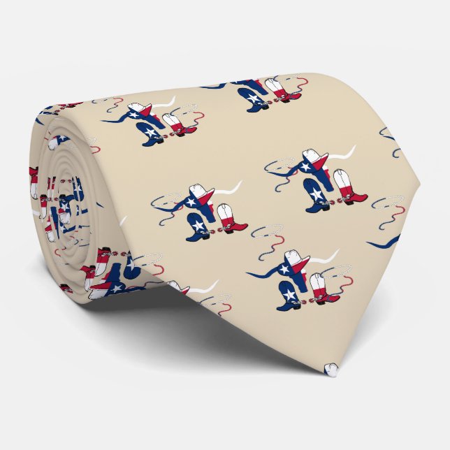 Cravate La tête W/Hat de boeuf de drapeau du Texas (Roulé)
