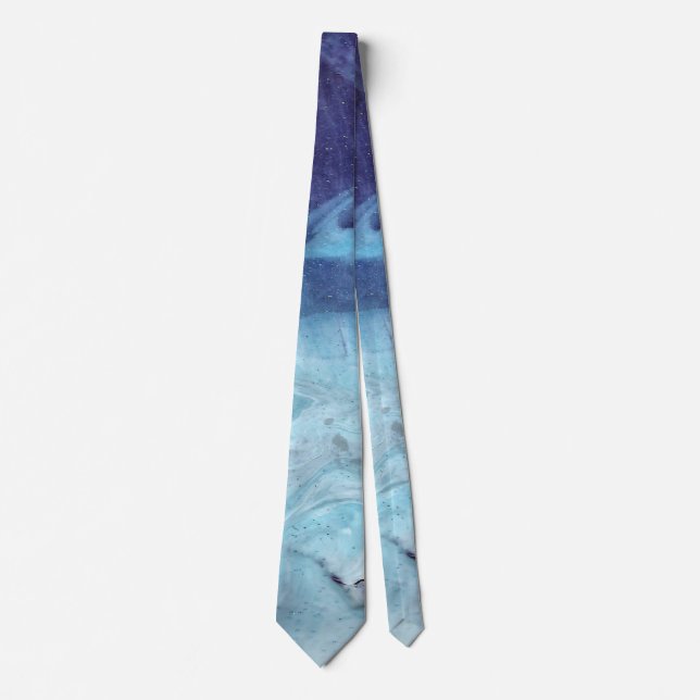 Cravate Lacet bleu abstrait Ice Capade (Devant)