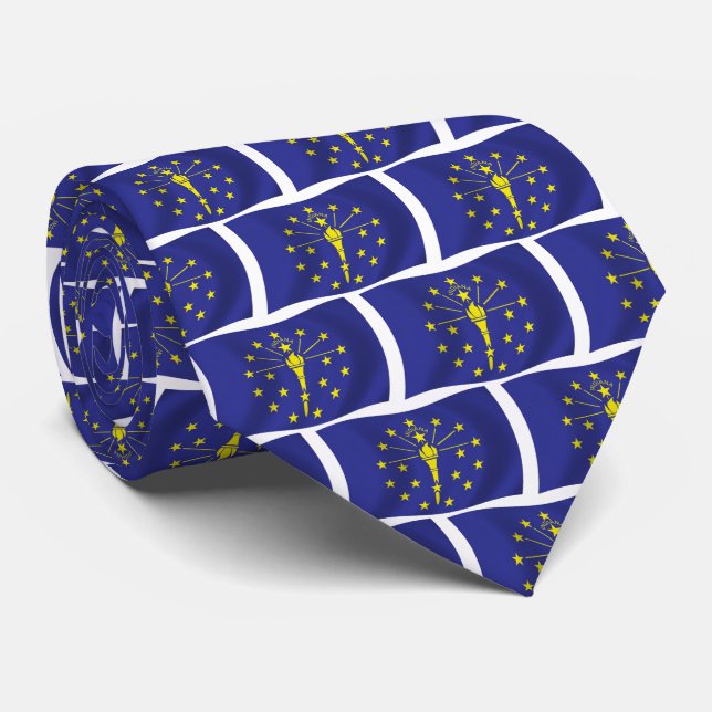 Cravate Lacet de drapeau de l'Indiana (Roulé)