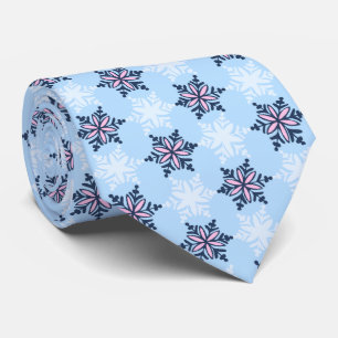 Cravate Laisser neiger Snowflake Sky Blue Single-Side