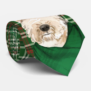 Cravate Lakeland Terrier Amoureux des chiens Green Plaid N