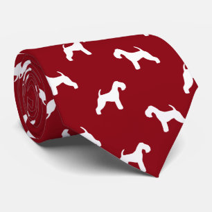 Cravate Lakeland Terrier Chien Silhouettes Motif Rouge