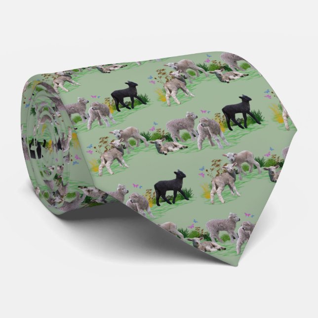 Cravate Lamb Meadow Tie (Vert clair) (Roulé)