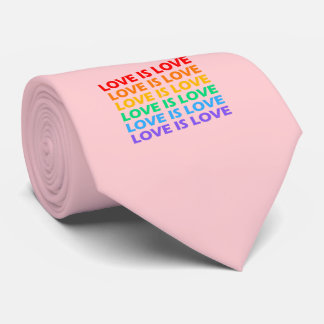 Cravate L'amour est amour arc-en-ciel rose LGBT fierté