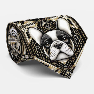 Cravate L'amoureux de chien joueur Papa chien Bouledogue