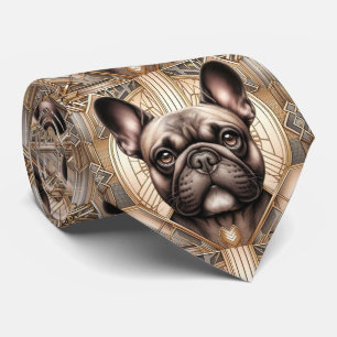 Cravate L'amoureux des chiens joueur Papa chien Bouledog