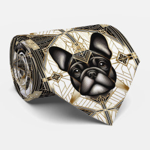 Cravate L'amoureux des chiens joueur Papa chien bouledog